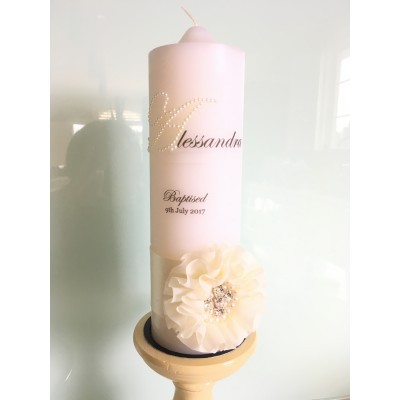 Flower Diamonte  Candle